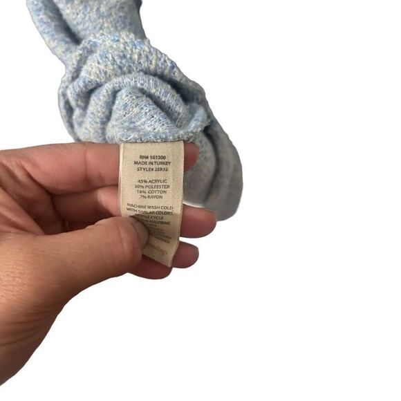 Soft Surroundings El Chate Heather Blue Long Sleeve Henley Top Size L Sweater - Picture 9 of 11